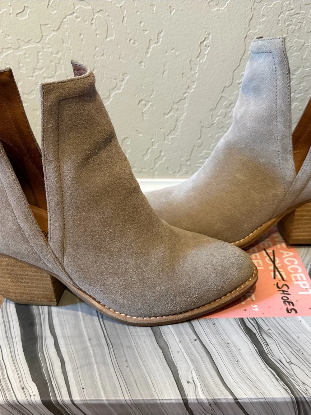 Jeffrey Campbell Taupe Suede Ankle Booties